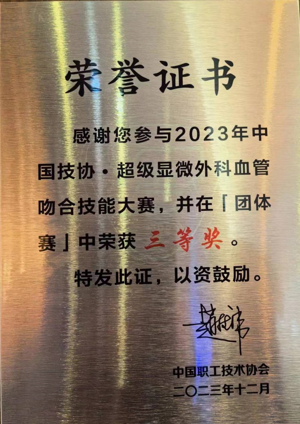 海南医学院第二附属医院在中国技协·超级显微外科血管吻合大赛获佳绩