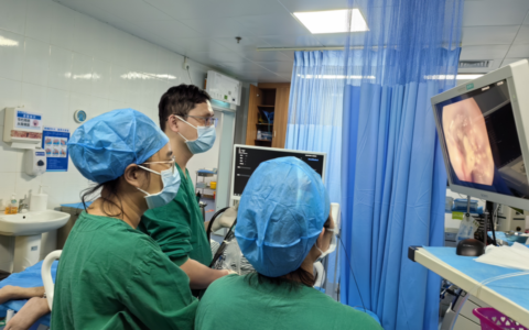 海南医学院第二附属医院消化内镜科完成一例经超声内镜引导下食管异物取出术